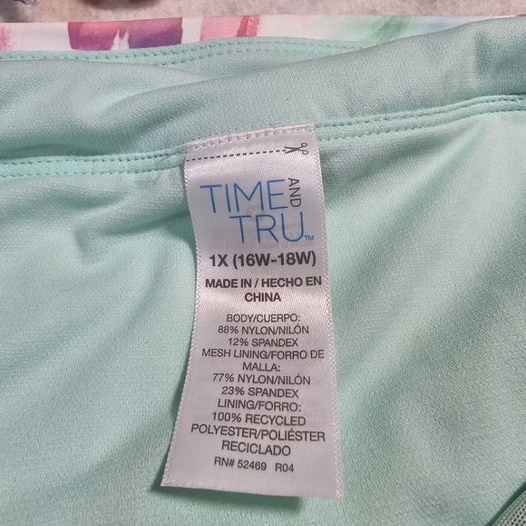 Time and True Watercolor Tie Dye 1x Swimsuit Set Thick Straps Bikini 2 Piece - Picture 2 of 4